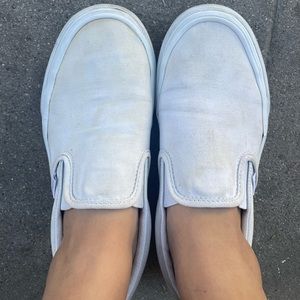 white slip on vans